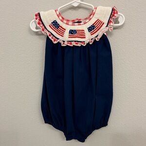 Sweet Southern Smocks American Flag Smock Bubble size 12M